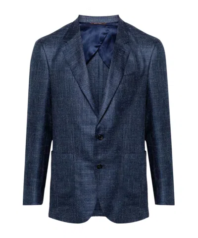 Canali Single-breasted Blazer In Blue