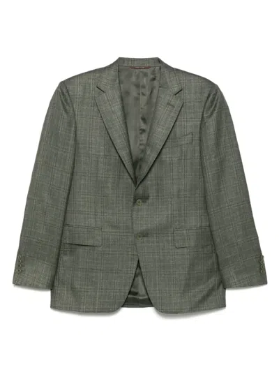 Canali Single-breasted Blazer In Green