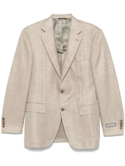 Canali Single-breasted Blazer In Multicolor