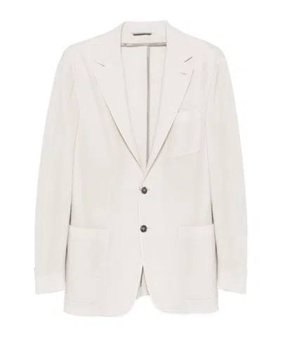 Canali Single Breasted Blazer In White