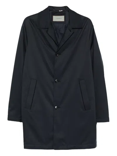 Canali Single-breasted Coat In Blue