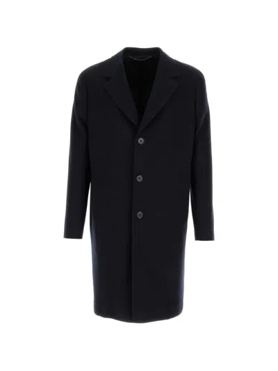 Canali Single-breasted Coat In Blue