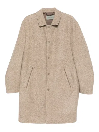Canali Single-breasted Coat In Brown