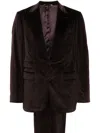 Canali Single-breasted Corduroy Suit In Red