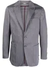Canali Single-breasted Cotton Blazer In Grey