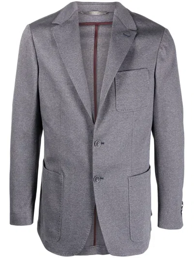 Canali Single-breasted Cotton Blazer In Grey