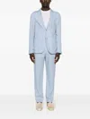 Canali Single-breasted Linen Blazer In Blue