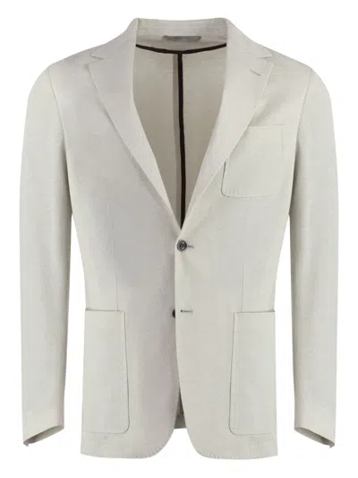 Canali Trim Fit Tan Knit Cotton Blend Sport Coat In Brown