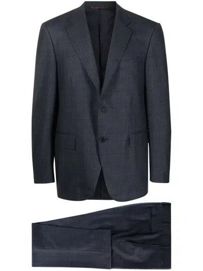 Canali Single-breasted Stretch-wool Suit In Blue