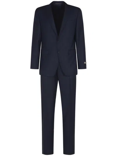 Canali Single-breasted Suit In Blau