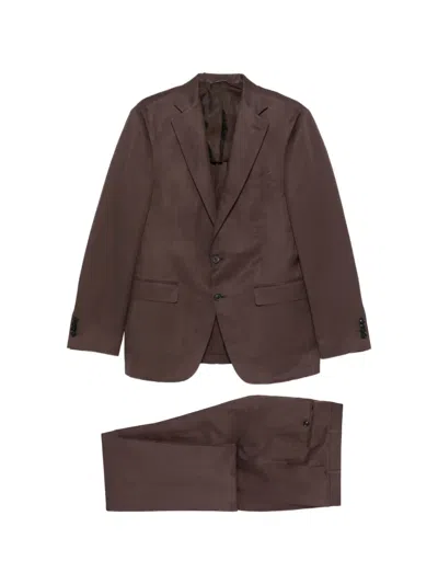 Canali Single-breasted Suit In Brown