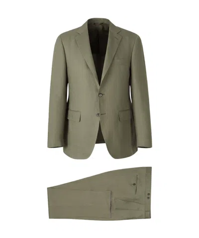 Canali Single-breasted Suit In Green
