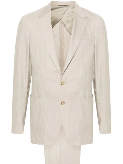 Canali Single-breasted Suit In Neutrals