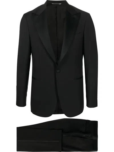 Canali Single-breasted Two-piece Suit In Schwarz