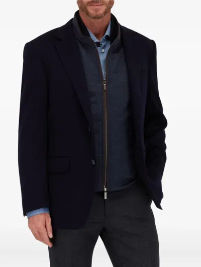 Canali Single-breasted Woo-blend Blazer In Blue