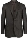 Canali Single-breasted Wool Blazer In Brown