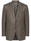 Canali Single-breasted Wool Blazer In Brown