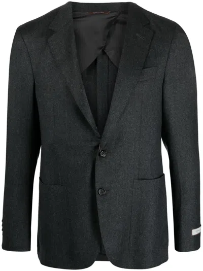Canali Single-breasted Wool Blazer In Gray