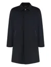Canali Single-breasted Wool Coat In Blue