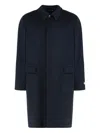 Canali Single-breasted Wool Coat In Blue