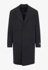 Canali Tailored Wool Coat With Classic Notch Lapel In Gray