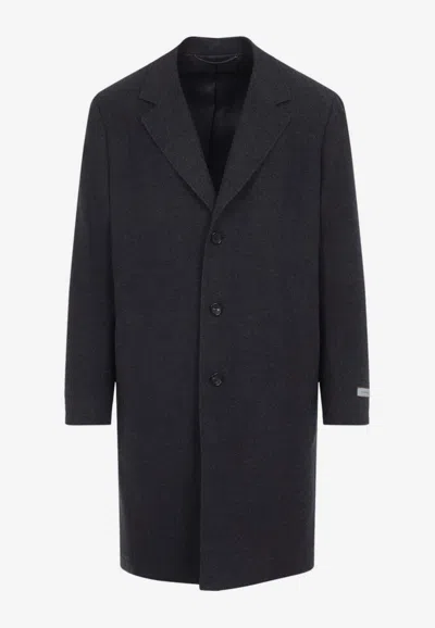 CANALI SINGLE-BREASTED WOOL COAT