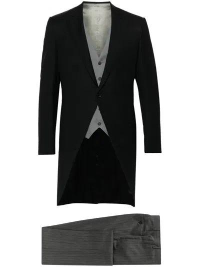 Canali Single-breasted Wool Suit In Black