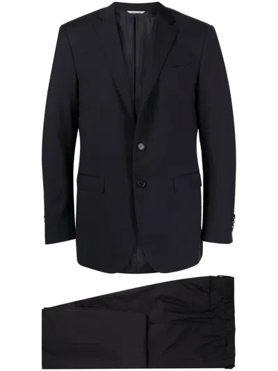 Canali Single-breasted Wool Suit In Blue