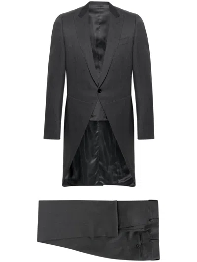Canali Single-breasted Wool Suit In Grey