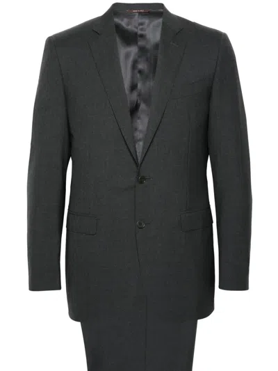 Canali Single-breasted Wool Suit In Grey