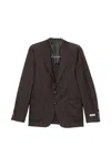 Canali Single-breasted Blazer In Brown