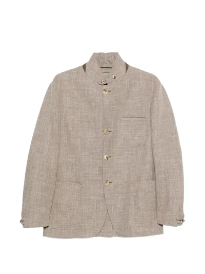 Canali Single-breasted Blazer In Neutral