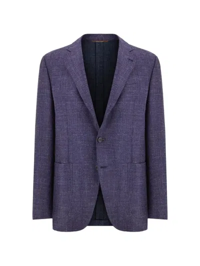 Canali Single-breasted Blazer In Purple