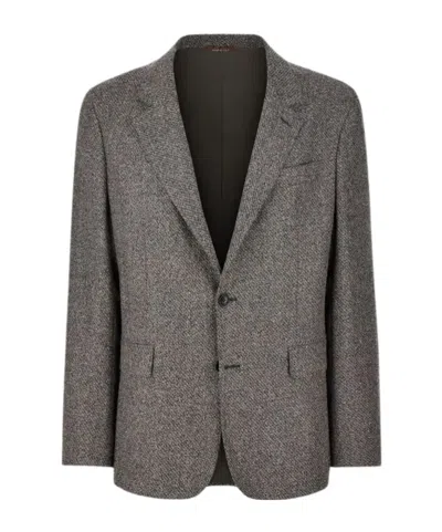 Canali Single-breasted Coat In Gray