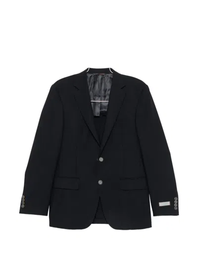 Canali Single-breasted Notched-lapels Blazer In Black