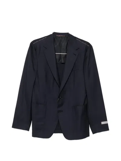 Canali Single-breasted Notched-lapels Blazer In Blue