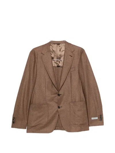 Canali Single-breasted Notched-lapels Blazer In Animal Print