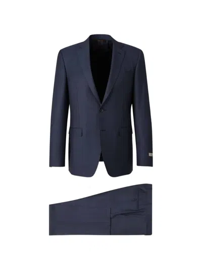 Canali Single-breasted Notched-lapels Suit In Blue