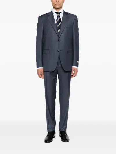 Canali Single-breasted Notched-lapels Suit In Blue