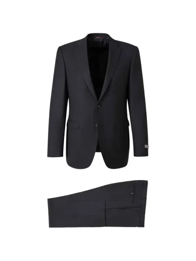 Canali Single-breasted Notched-lapels Suit In Gray