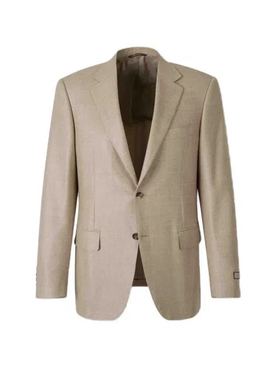 Canali Single-breasted Notch-lapel Blazer In Brown