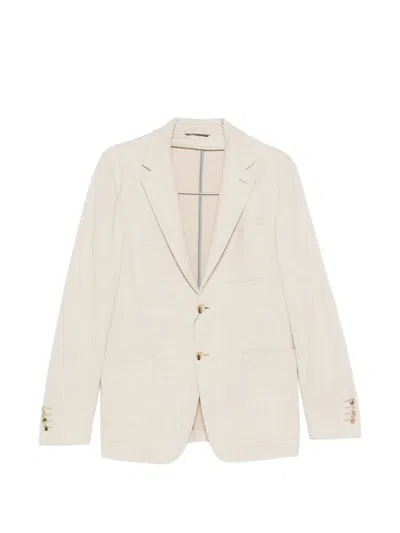 Canali Single-breasted Pocket Blazer In Neutral