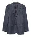 Canali Herringbone-pattern Notch-lapels Jacket In Black