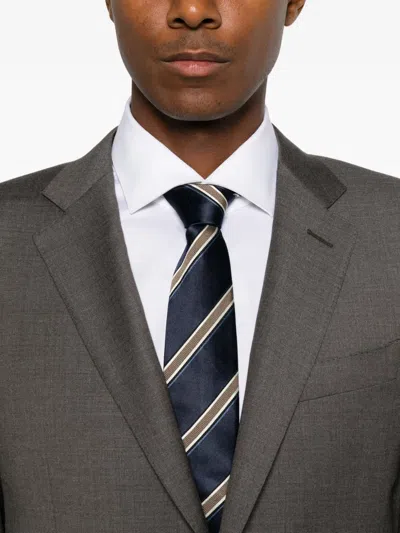 Canali Single-breasted Wool Suit In 그레이
