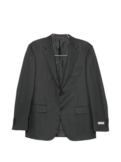Canali Single-breasted Wool Suit In Blue