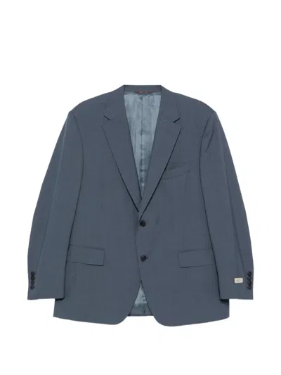 Canali Single-breasted Wool Suit In Blue
