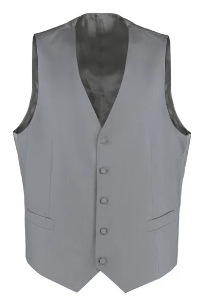 Canali Sleeveless Vest In Grey