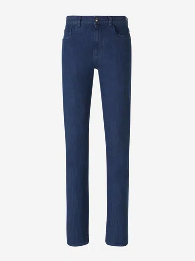 Canali Slim Fit Jeans In Denim Dark Blue