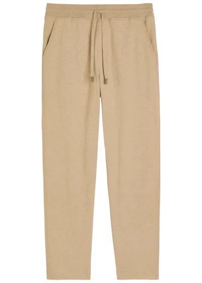 Canali Slim Straight-leg Cotton And Cashmere-blend Trousers In Brown