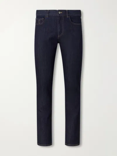 Canali Slim-fit Straight-leg Jeans In Blue
